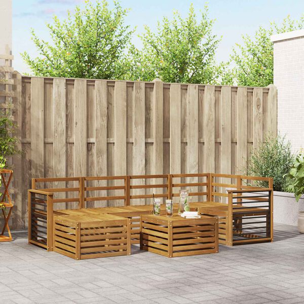 vidaXL Sofa Sets Natural Solid Acacia Wood