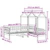 vidaXL Day Bed and Bench Set with Roof without Mattress White 80x200 cm