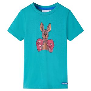 vidaXL Kids' T-shirt with Short Sleeves Dark Mint 128