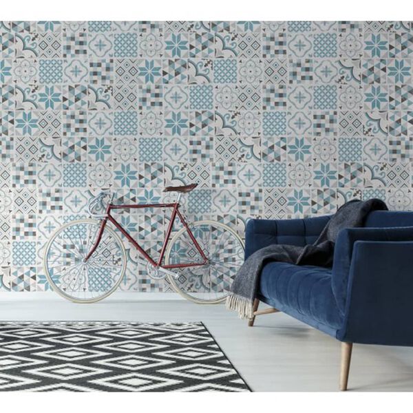 Grosfillex Wallcovering Tile Accent 9 pcs 15.4x120 cm Andaluz Blue