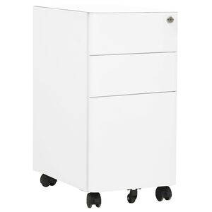 vidaXL File Cabinet | White | Steel | Small | Locks | File Cabinet | Rectangular