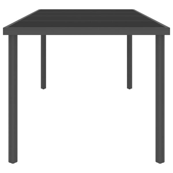 vidaXL Outdoor Dining Table Anthracite 220x90x75 cm Steel and Glass