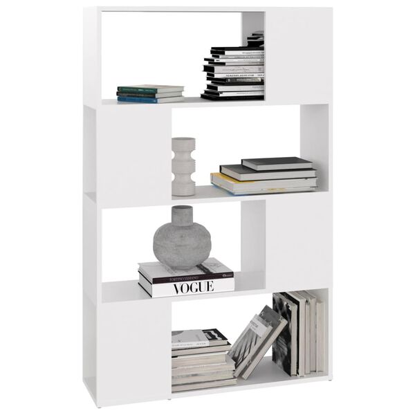 vidaXL Book Cabinet Room Divider White 80x24x124.5 cm Engineered Wood