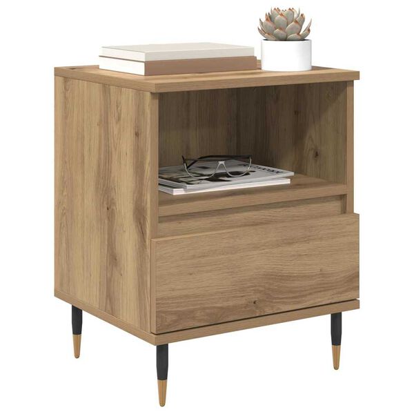 vidaXL Bedside Cabinet with Drawer 2 pcs Artisan Oak 40 x 35 x 50 cm