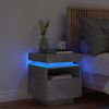 vidaXL Bedside Cabinet with LED Lights Concrete Grey 40x39x48,5 cm