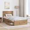 vidaXL Bed Frame with Drawer Artisan Oak 100 x 200 cm Engineered Wood