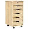 vidaXL Rolling Cabinet with Drawers MOSS 34 x 39 x 65.5 cm