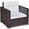 vidaXL 6 Piece Garden Lounge Set with Cushions Poly Rattan Brown