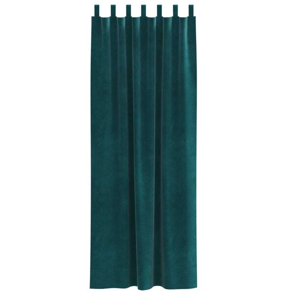 vidaXL Blackout Curtains 2 pcs Dark Green 140 x 225 cm Velvet