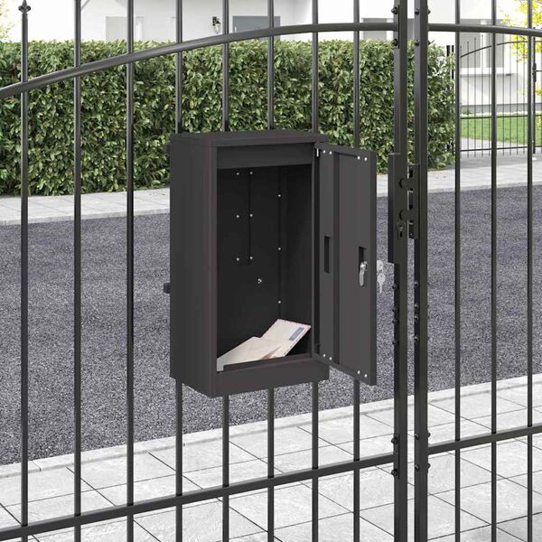 vidaXL Mailbox Black 30 x 23 x 55 cm Steel
