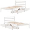vidaXL Bed Frame without Mattress White 90x190 cm Single Solid Wood Pine
