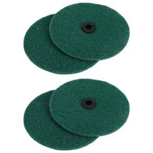 vidaXL Floor Polisher Scrub 4 pcs &Oslash; 14 cm Dark Green Microfibre