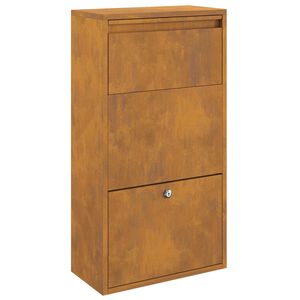 vidaXL Parcel Drop Box Rusty 44 x 22 x 82 cm Weathering Steel