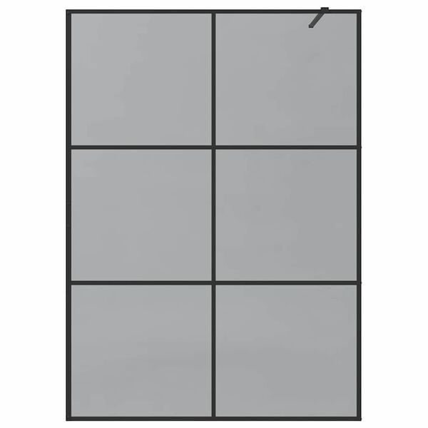 vidaXL Walk-in Shower Wall Black 140 x 195 cm Tempered Glass