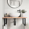 vidaXL Basin Shelf Wall Mounted Steel and Solid Wood Oak