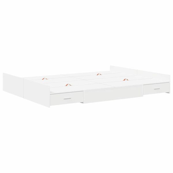 vidaXL Storage Bed Frame White 160 x 200 cm Engineered Wood