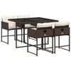 vidaXL Garden Dining Set | Brown | Poly Rattan | Medium | Foldable