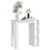vidaXL Bar Table with Shelf White 102x50x103.5 cm Engineered Wood