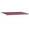 vidaXL Manual Retractable Awning Burgundy 500x300 cm