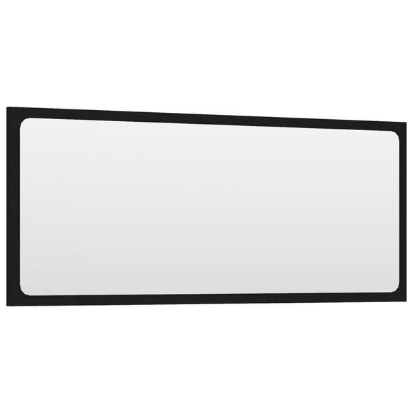 vidaXL Bathroom Mirror Black 90x1.5x37 cm Engineered Wood