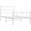 vidaXL Metal Bed Frame without Mattress with Footboard White 90x200cm
