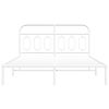 vidaXL Metal Bed Frame without Mattress with Headboard White 140x200cm