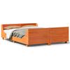 vidaXL Bed Frame without Mattress Wax Brown 135x190 cm Solid Wood Pine