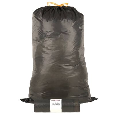 vidaXL Bin Bags with Drawstrings 250 pcs Black 120 L