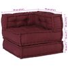 vidaXL Modular Sofa 2 pcs Maroon 140 x 70 x 56 cm Fabric