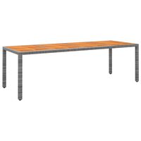 vidaXL Garden Table Grey 250x100x75 cm Poly Rattan&Solid Wood Acacia