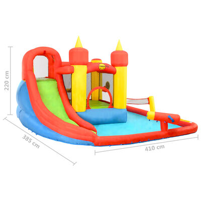 Happy Hop Inflatable Bouncer with Slide and Splash Pool 410x385x220 cm PVC