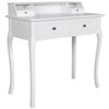 vidaXL Dressing Table | White | MDF, Brushed Pine | Standard | Dressing Table