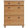 vidaXL Shoe Cabinet ASKIM Brown 85 x 35 x 108 cm Solid Pine wood