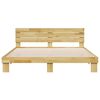 vidaXL Bed Frame with Headboard without Mattress 200x200 cm Solid Wood Oak