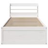 vidaXL Bed Frame with Headboard White 100x200 cm Solid Wood Pine