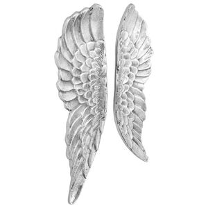 vidaXL Wings Sculpture 2 pcs Silver 31 x 5 x 91 cm Aluminium