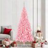 vidaXL Christmas Tree with 300 LEDs with Stand Pink 210 cm PVC
