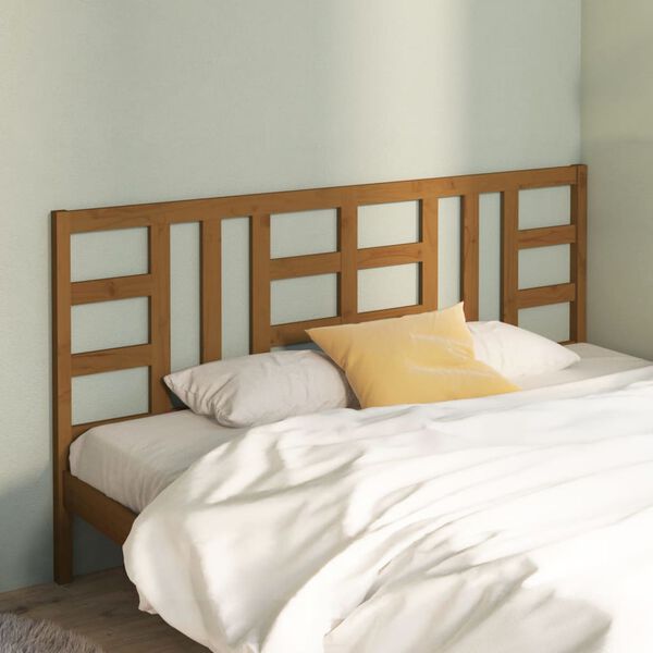 vidaXL Bed Headboard Honey Brown 206x4x100 cm Solid Wood Pine