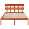 vidaXL Bed Frame with Headboard Brown 120 x 200 cm Solid Pine wood