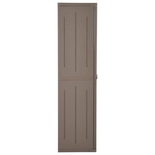 vidaXL Garden Storage Cabinet Brown 65x45x172 cm PP Wood Look