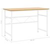 vidaXL Computer Desk White and Light Oak 105x55x72 cm MDF and Metal