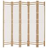 vidaXL Folding 5-Panel Room Divider 200 cm Bamboo and Canvas