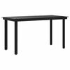 vidaXL Garden Dining Table | Black | Powder-coated steel, glass