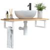 vidaXL Basin Shelf Wall Mounted Steel and Solid Wood Acacia