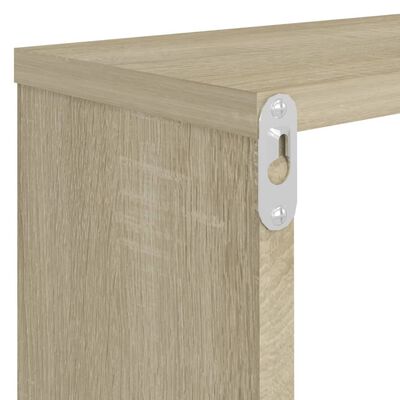 vidaXL Wall Cube Shelf 4 pcs White&Sonoma Oak 80x15x26.5cm Engineered Wood