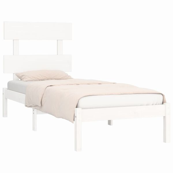 vidaXL Bed Frame without Mattress White 100x200 cm Solid Wood