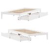vidaXL Bed Frame without Mattress White 90x190 cm Single Solid Wood Pine