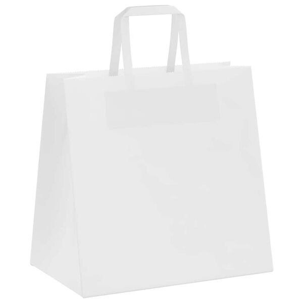 vidaXL Paper Bags 250 pcs with Handles White 26x17x25 cm