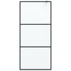 vidaXL Walk-in Shower Wall Black 90x195 cm Frosted ESG Glass