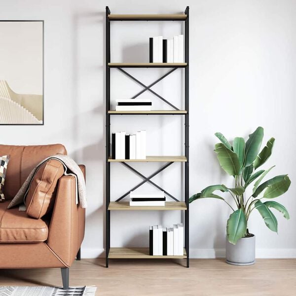 vidaXL Bookshelf Sonoma Oak 60 x 30 x 190 cm Engineered Wood